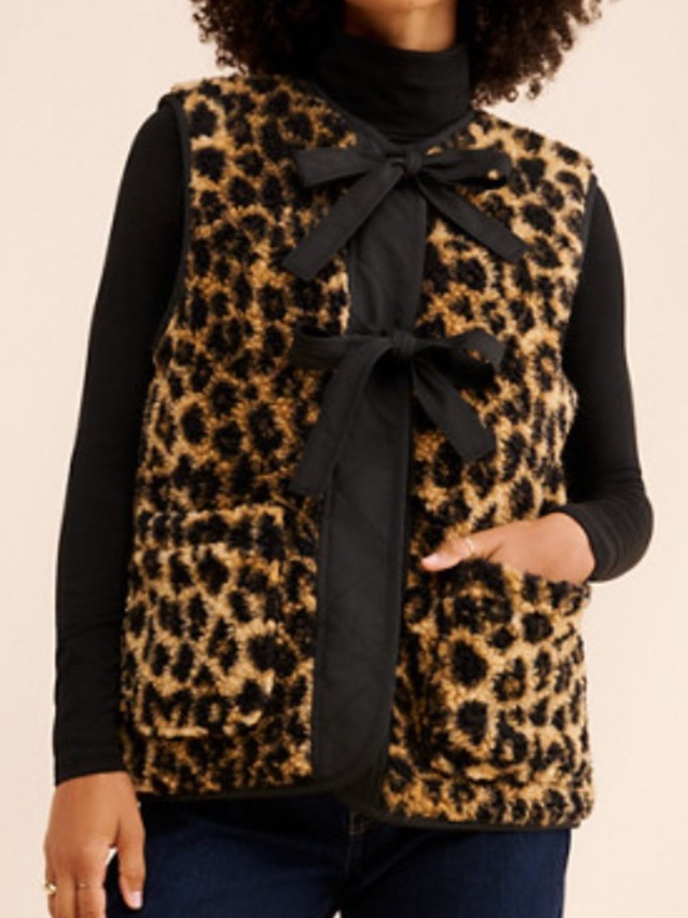 Damson Madder size 8 Leopard Faux Fur Vest - Women’s Sleeveless Coat
